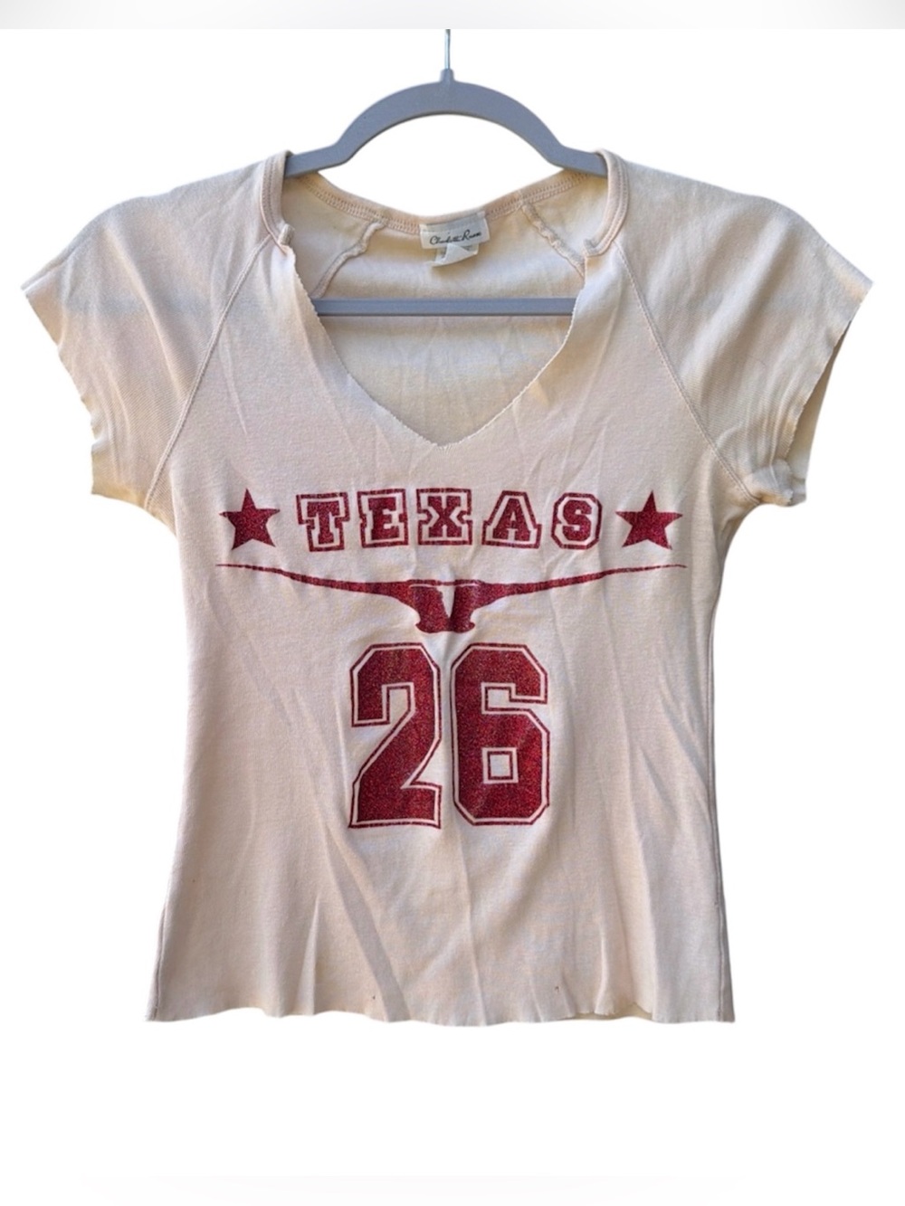 Vintage Y2K Charlotte Russe Multicolor Texas Longhorn T-shirt Made In USA SZ S